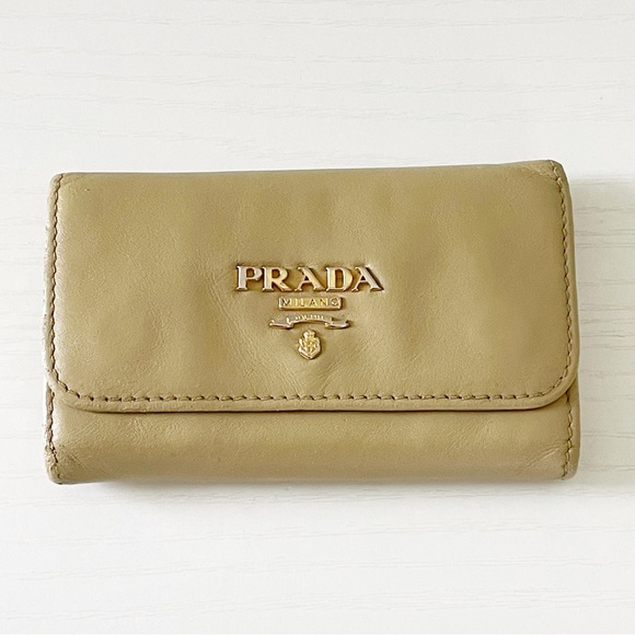 Prada tan leather key wallet case - Picture 2 of 11
